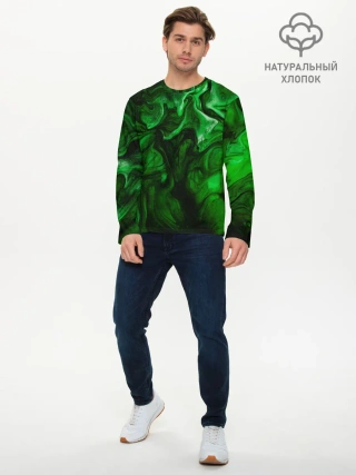 Мужской лонгслив базовый / Кислотные разводы