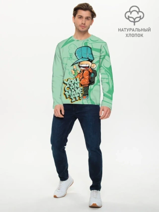 Мужской лонгслив базовый / Люблю граффити