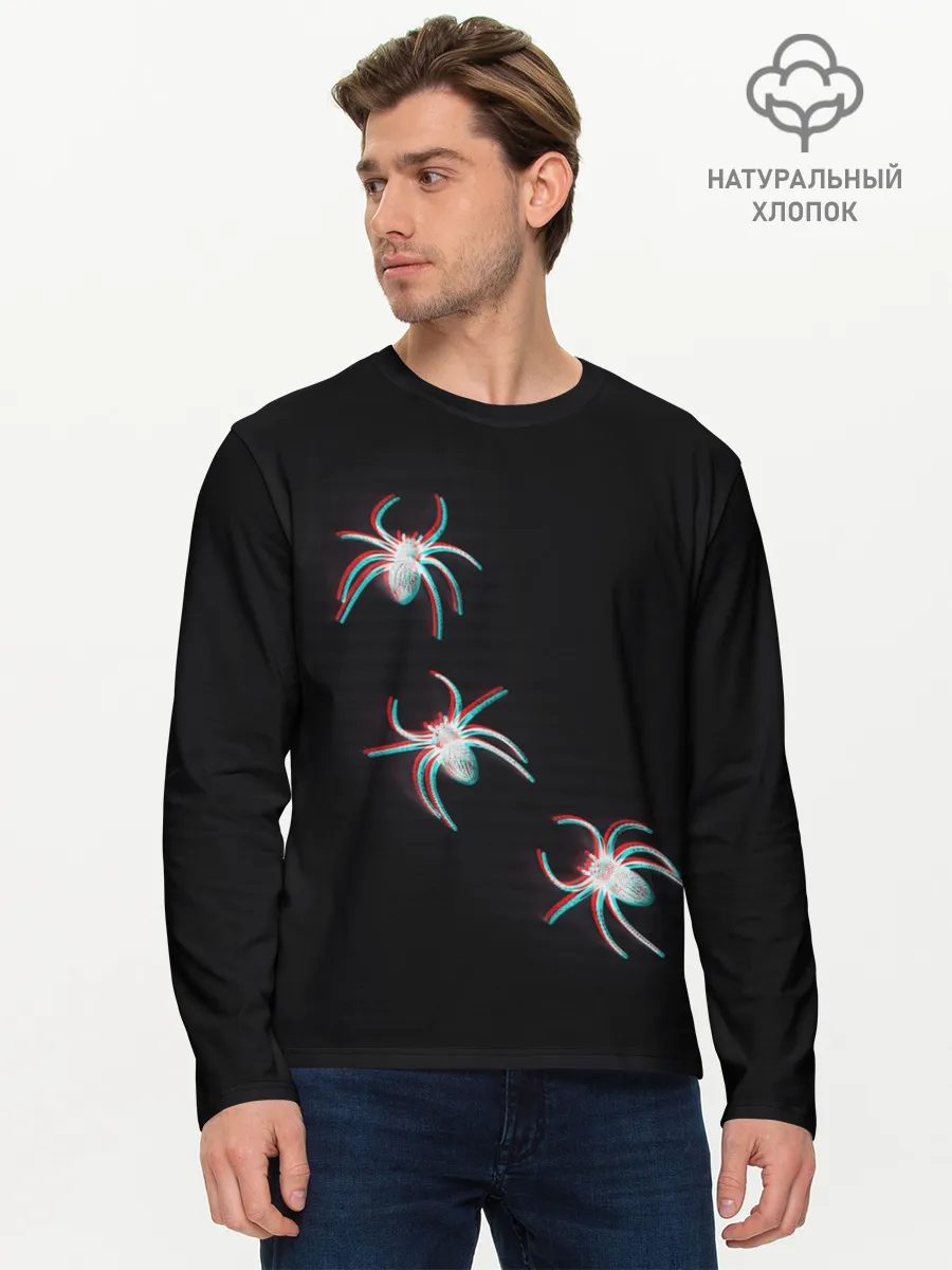 Мужской лонгслив базовый / ПАУКИ ГЛИТЧ / GLITCH SPIDERS