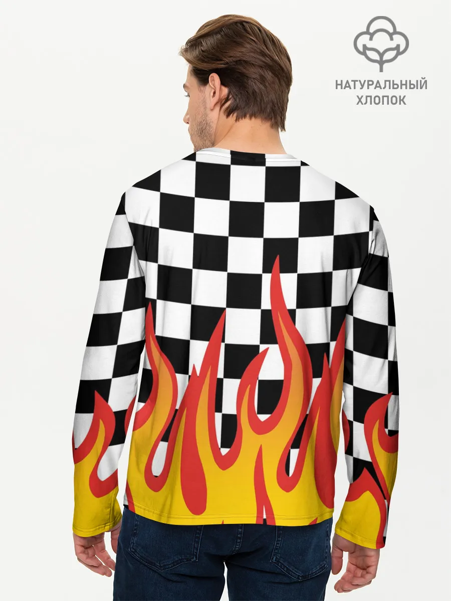 Мужской лонгслив базовый / ОГОНЬ / УЗОР / PATTERN