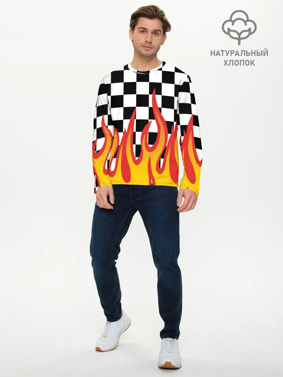 Мужской лонгслив базовый / ОГОНЬ / УЗОР / PATTERN