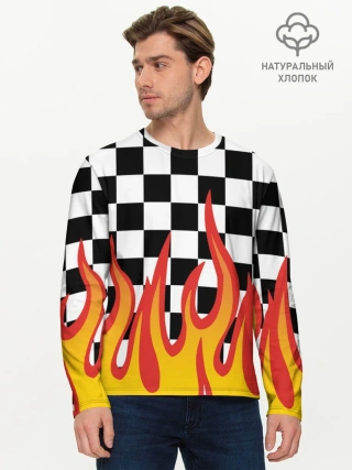 Мужской лонгслив базовый / ОГОНЬ / УЗОР / PATTERN