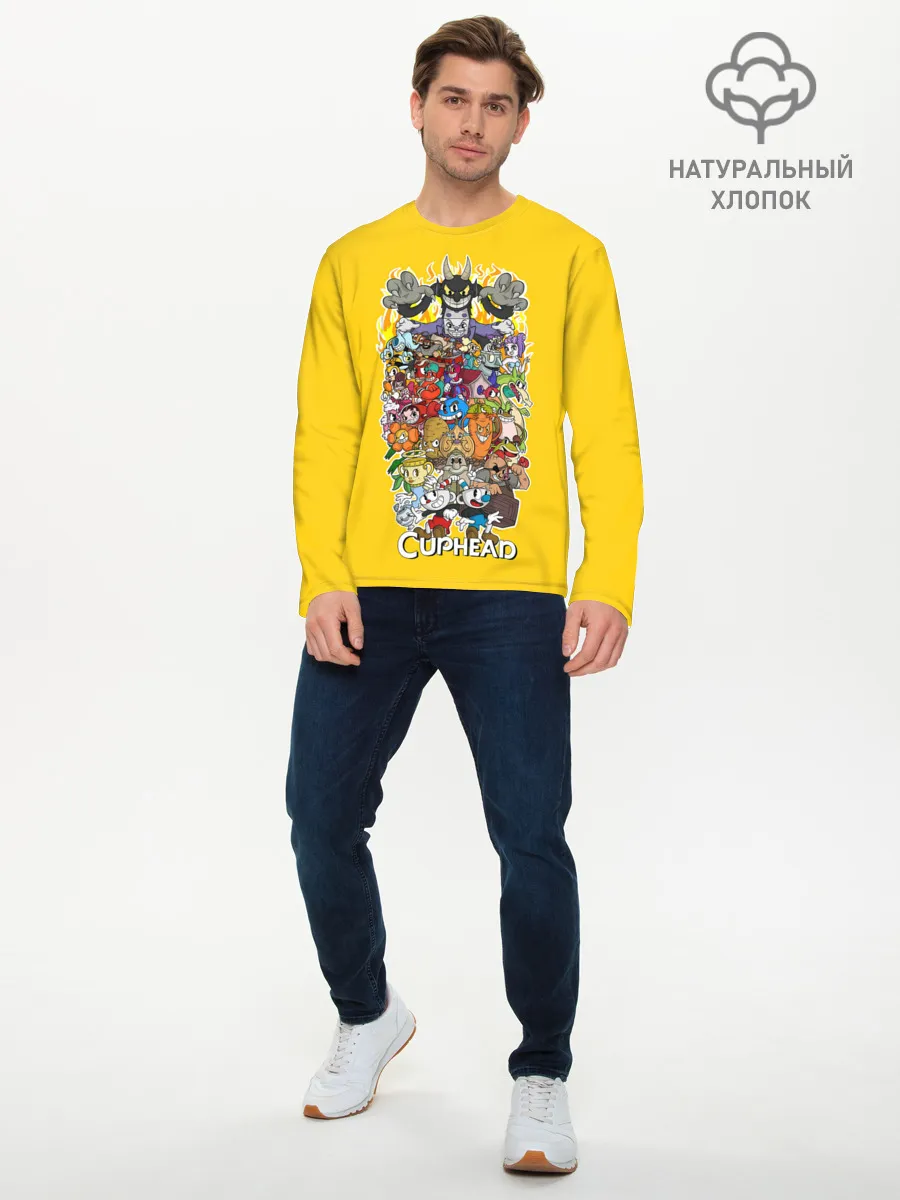 Мужской лонгслив базовый / CupHead Family