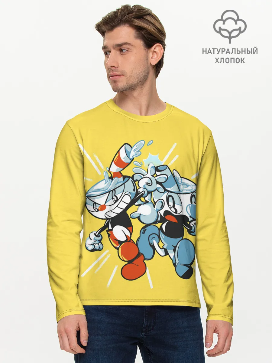Мужской лонгслив базовый / Cuphead bros