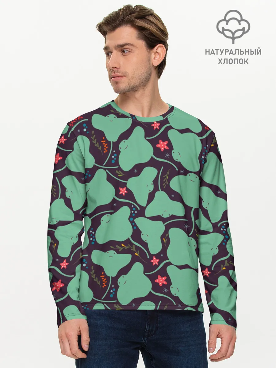 Мужской лонгслив базовый / Скаты