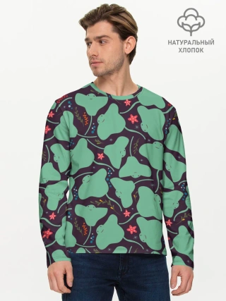 Мужской лонгслив базовый / Скаты