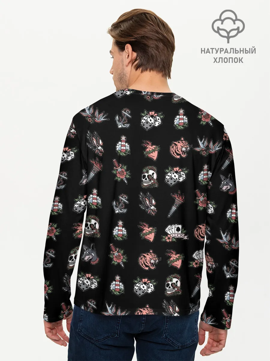 Мужской лонгслив базовый / Уличные эмблемы