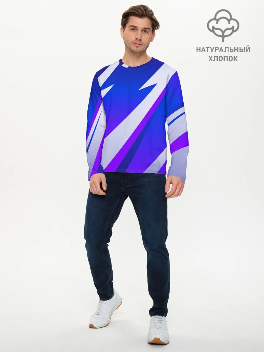 Мужской лонгслив базовый / SPORT STYLE BLUE