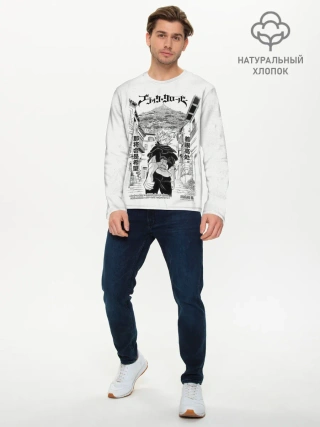 Мужской лонгслив базовый / Аста город Чёрный клевер