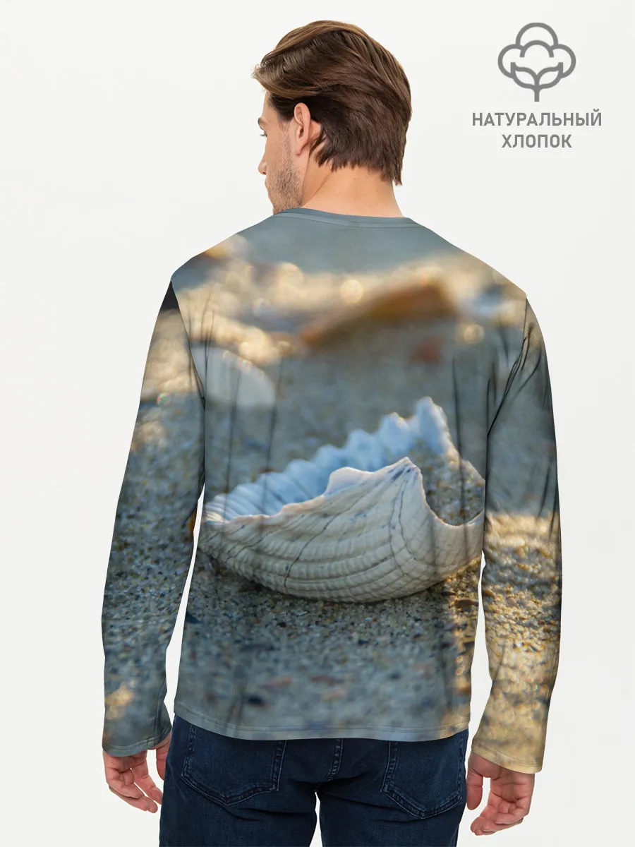 Мужской лонгслив базовый / Морская ракушка