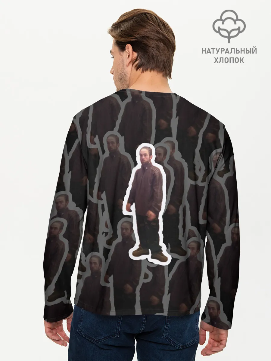 Мужской лонгслив базовый / Роберт Паттинсон | Мем