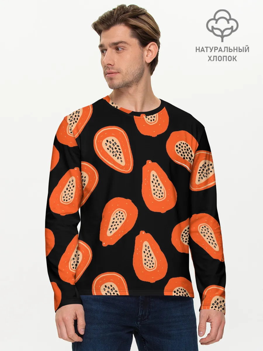 Мужской лонгслив базовый / Папайя
