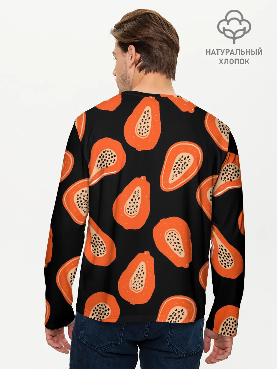 Мужской лонгслив базовый / Папайя