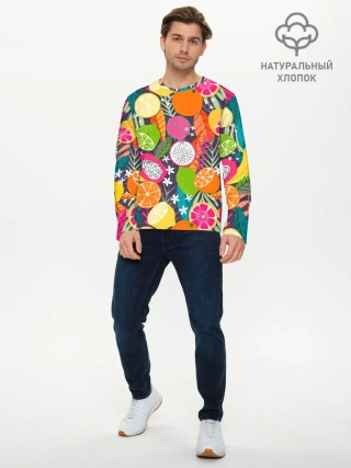 Мужской лонгслив базовый / Фрукты