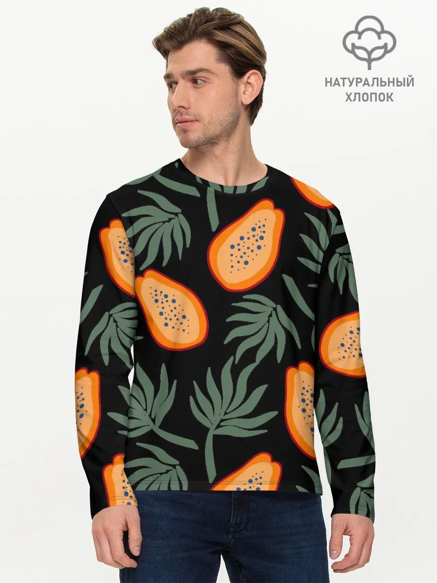 Мужской лонгслив базовый / Папайя