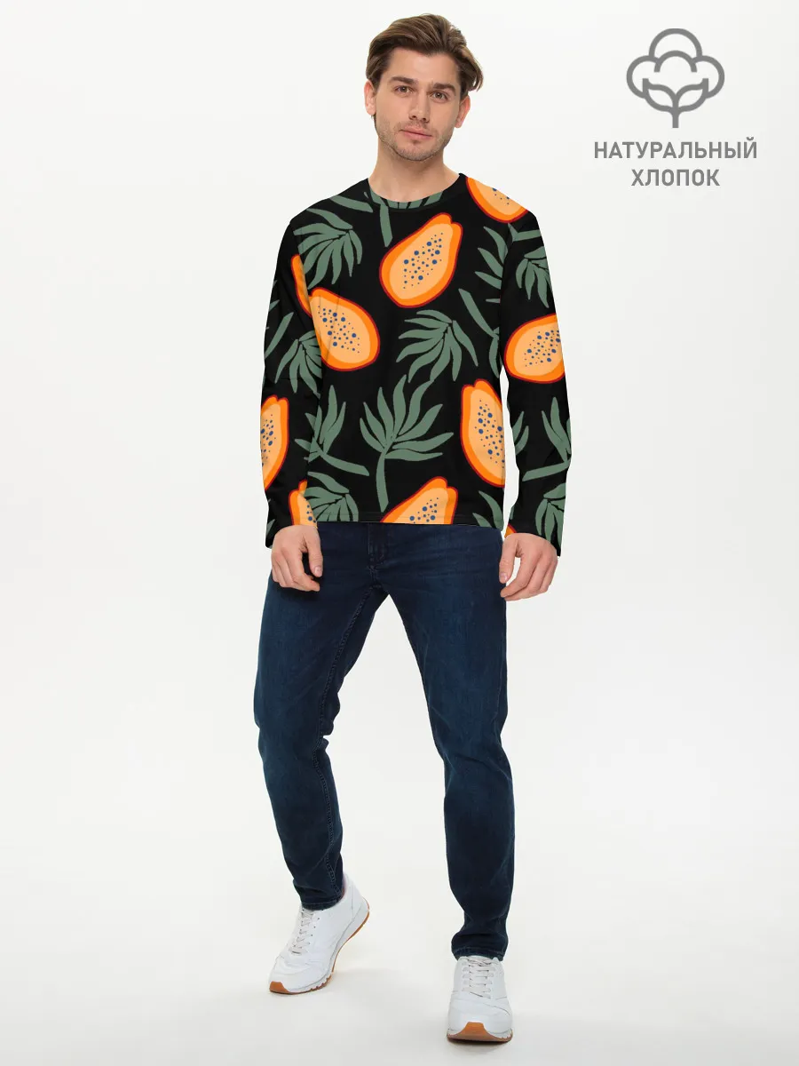 Мужской лонгслив базовый / Папайя