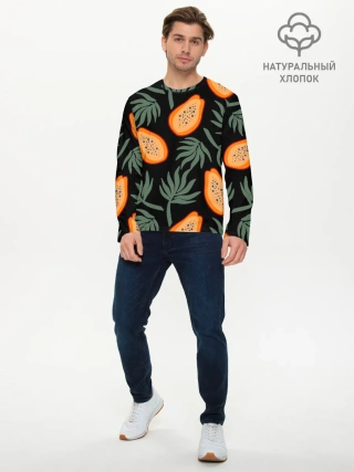 Мужской лонгслив базовый / Папайя