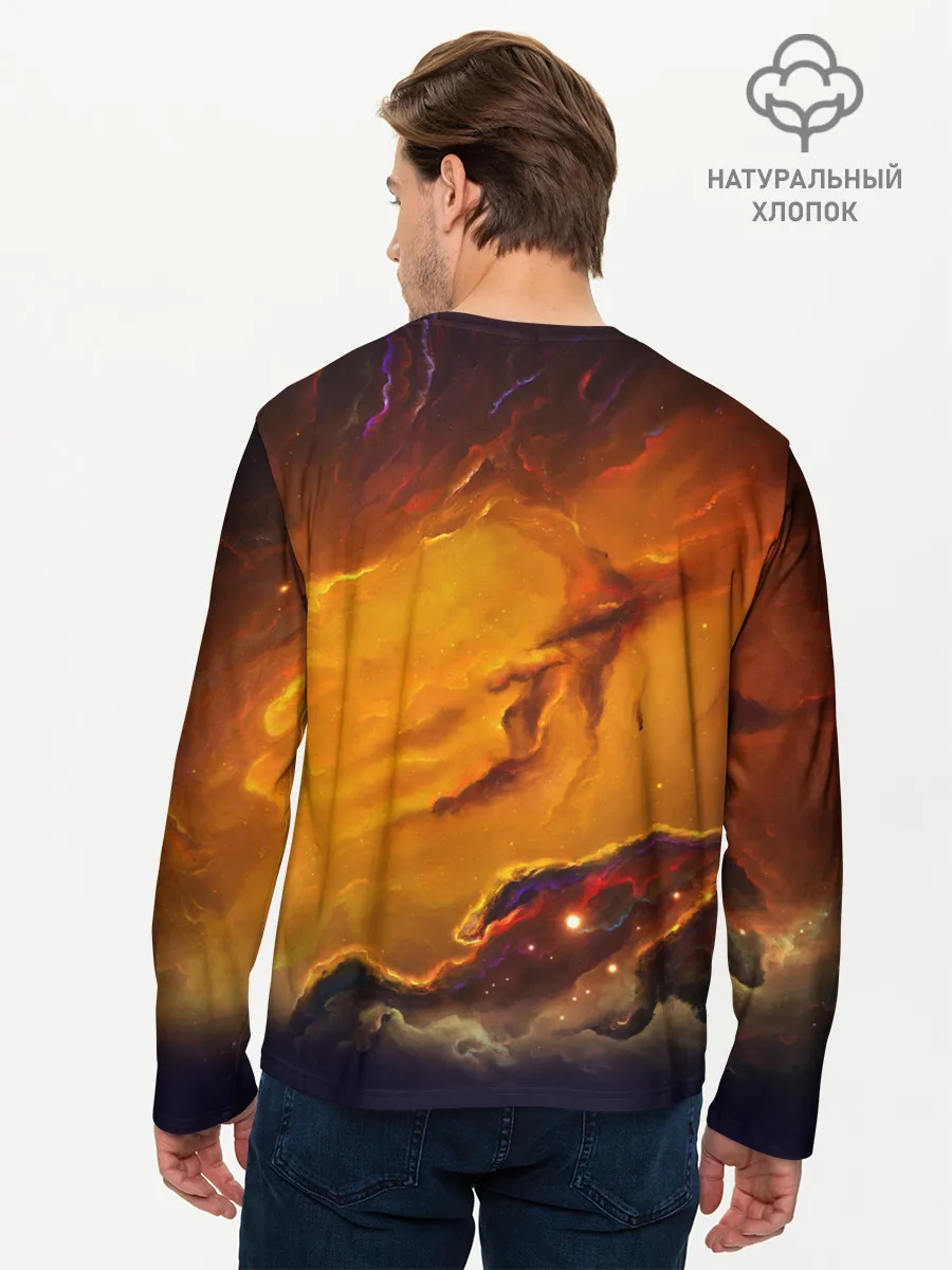 Мужской лонгслив базовый / Космический кот | Space Cat
