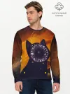 Мужской лонгслив базовый / Космический кот | Space Cat