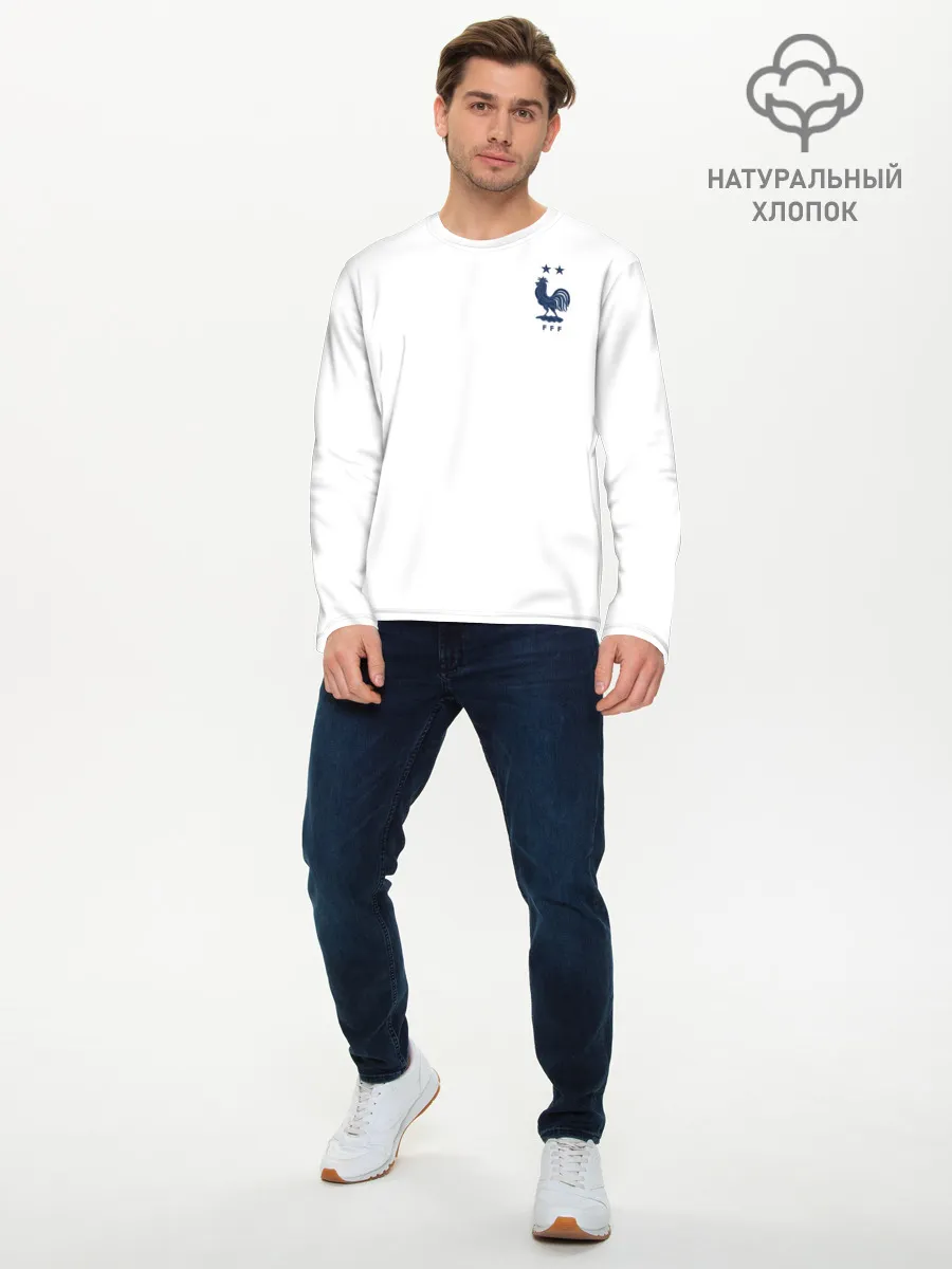 Мужской лонгслив базовый / форма сборной Франции гостевая