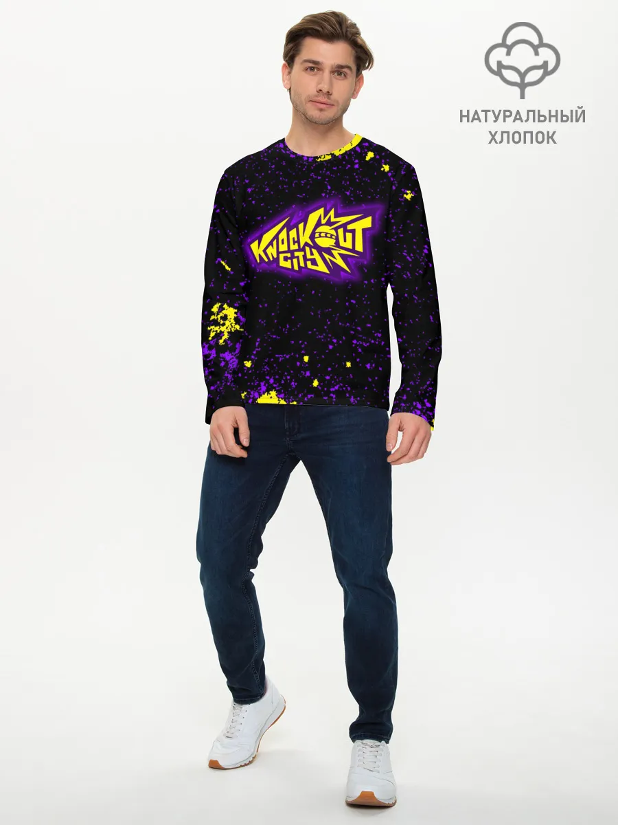 Мужской лонгслив базовый / Knockout City, logo