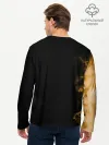 Мужской лонгслив базовый / Чёрный клевер Аста желтая луна