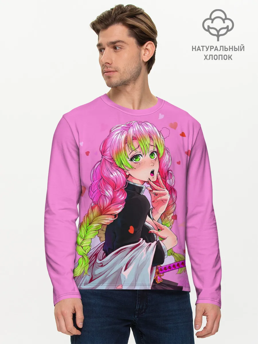 Мужской лонгслив базовый / Столп любви клинок демонов 2