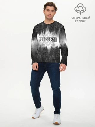 Мужской лонгслив базовый / Клыки леса