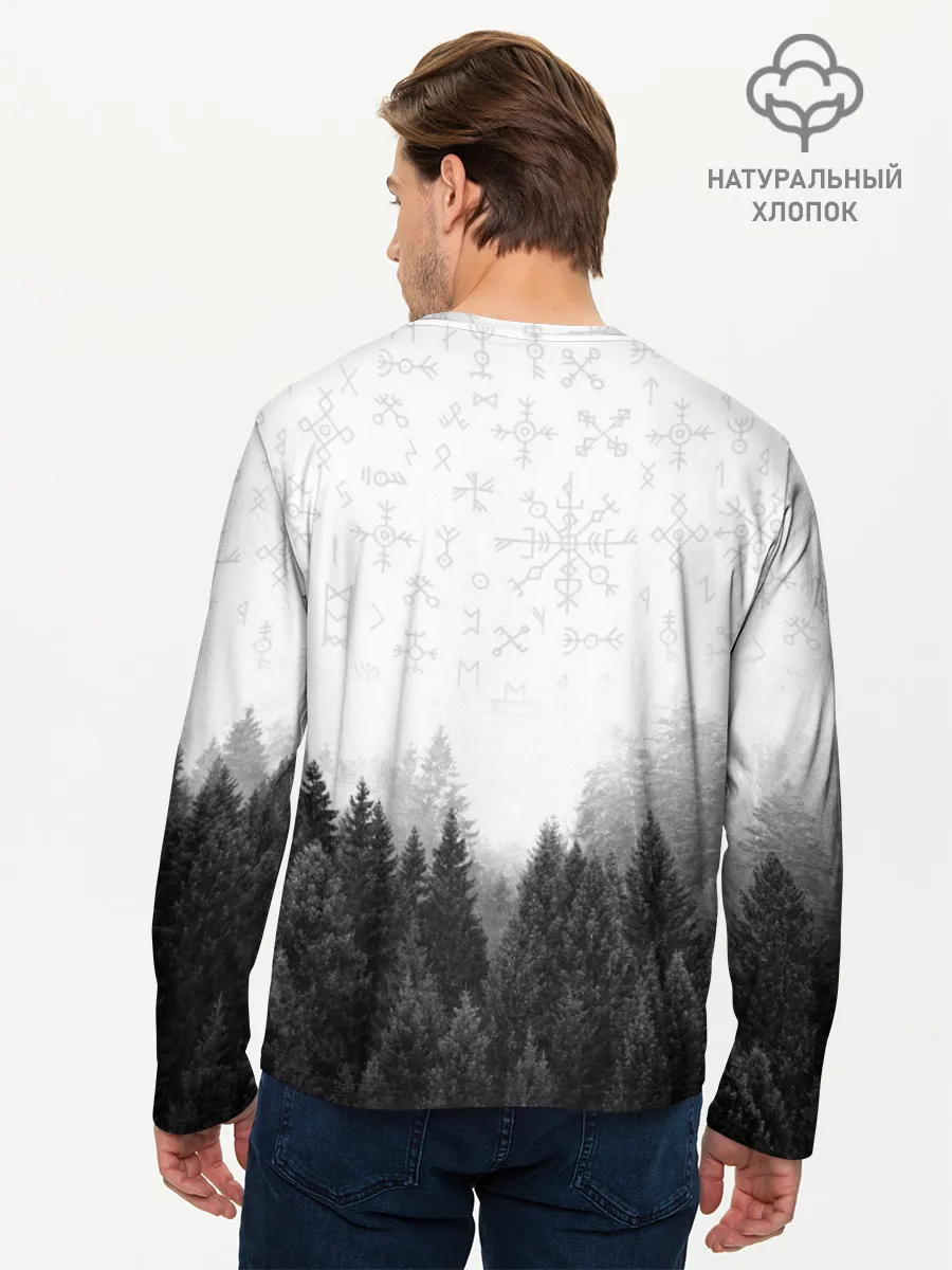 Мужской лонгслив базовый / Лес и руны