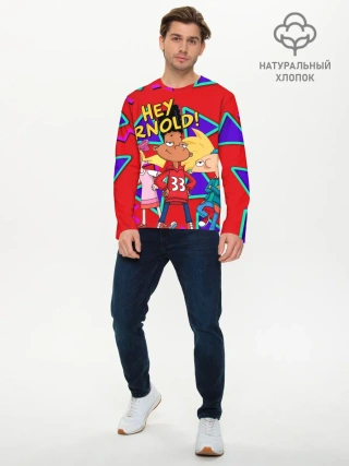 Мужской лонгслив базовый / Эй Арнольд - В стиле 90-х