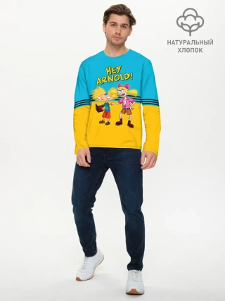 Мужской лонгслив базовый / Эй, Арнольд! и Хельга Патаки