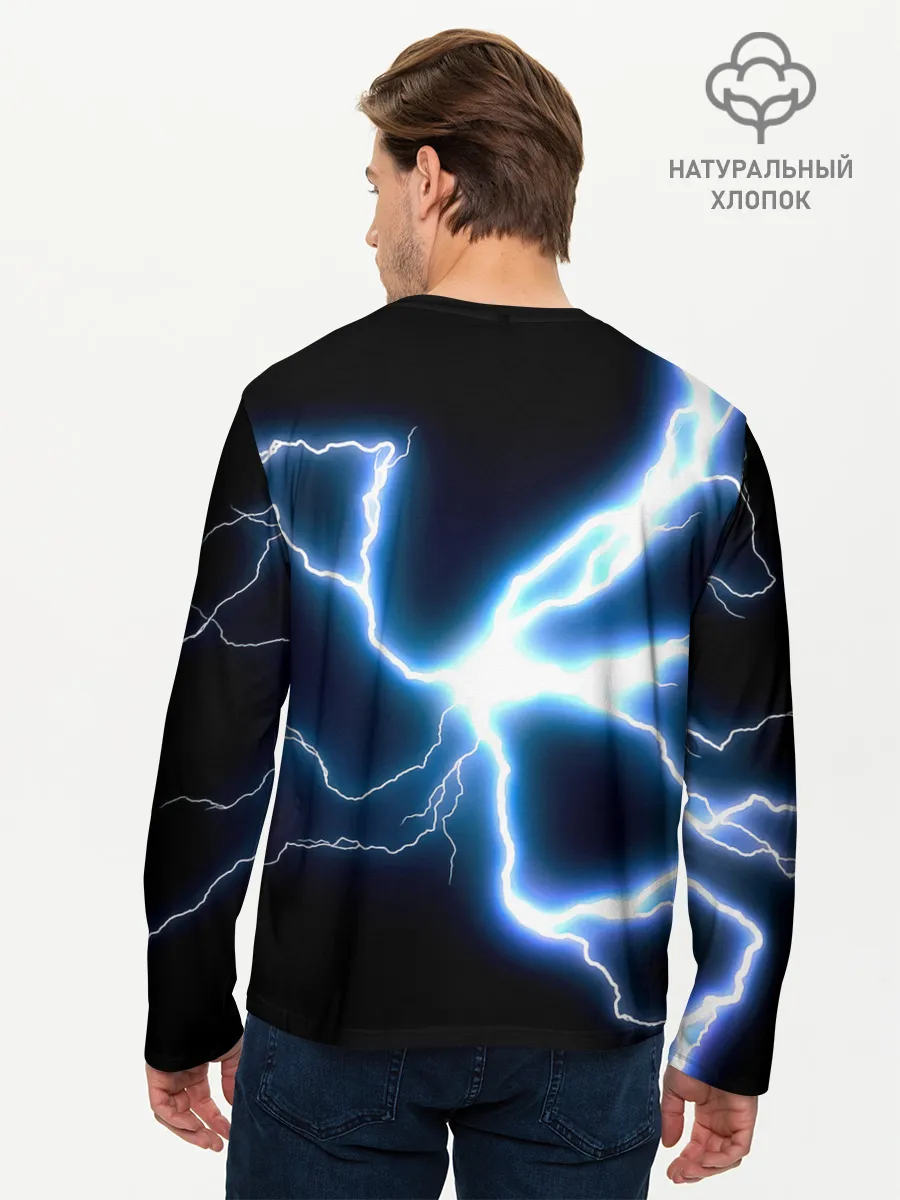 Мужской лонгслив базовый / Чёрный клевер удар молнии