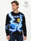 Мужской лонгслив базовый / Чёрный клевер удар молнии