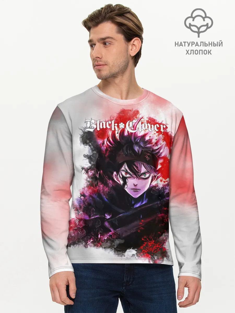 Мужской лонгслив базовый / Чёрный клевер Черный Аст а