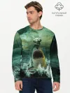 Мужской лонгслив базовый / Shark Attack | Акула атакует