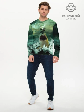 Мужской лонгслив базовый / Shark Attack | Акула атакует