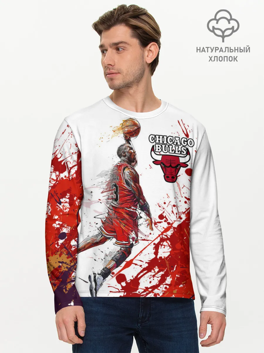 Мужской лонгслив базовый / CHICAGO BULLS [9]