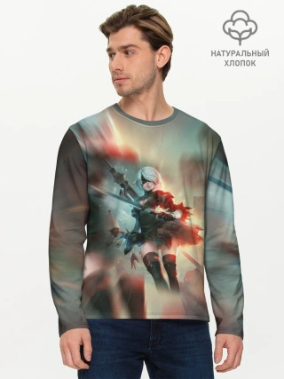Мужской лонгслив базовый / 2B | Nier Automata
