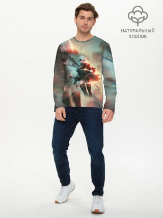 Мужской лонгслив базовый / 2B | Nier Automata