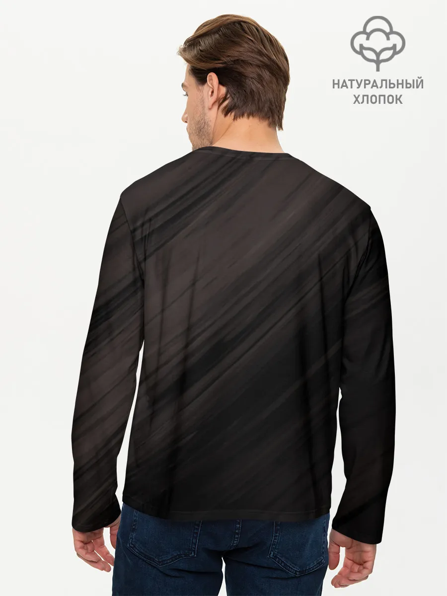 Мужской лонгслив базовый / Чёрный клевер Аста в розовом