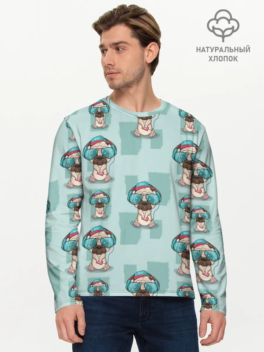 Мужской лонгслив базовый / Крутой песик
