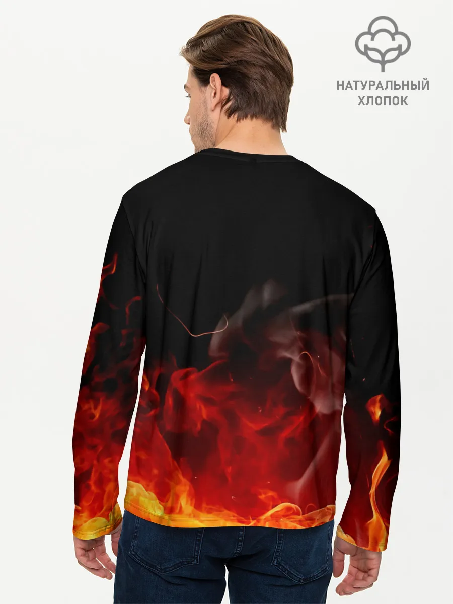 Мужской лонгслив базовый / Аста в огне Чёрный клевер