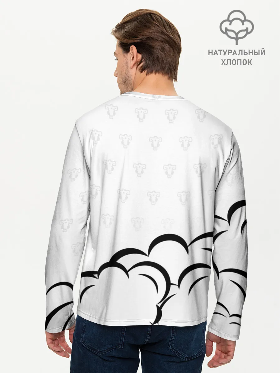 Мужской лонгслив базовый / Чёрный клевер Аста и Юно