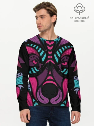 Мужской лонгслив базовый / Морда волка