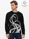 Мужской лонгслив базовый / Octopus Black and White