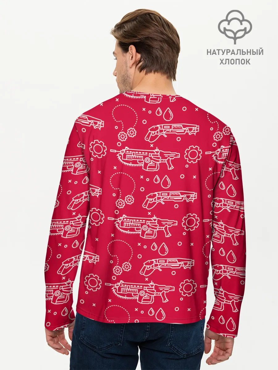 Мужской лонгслив базовый / Gears pattern