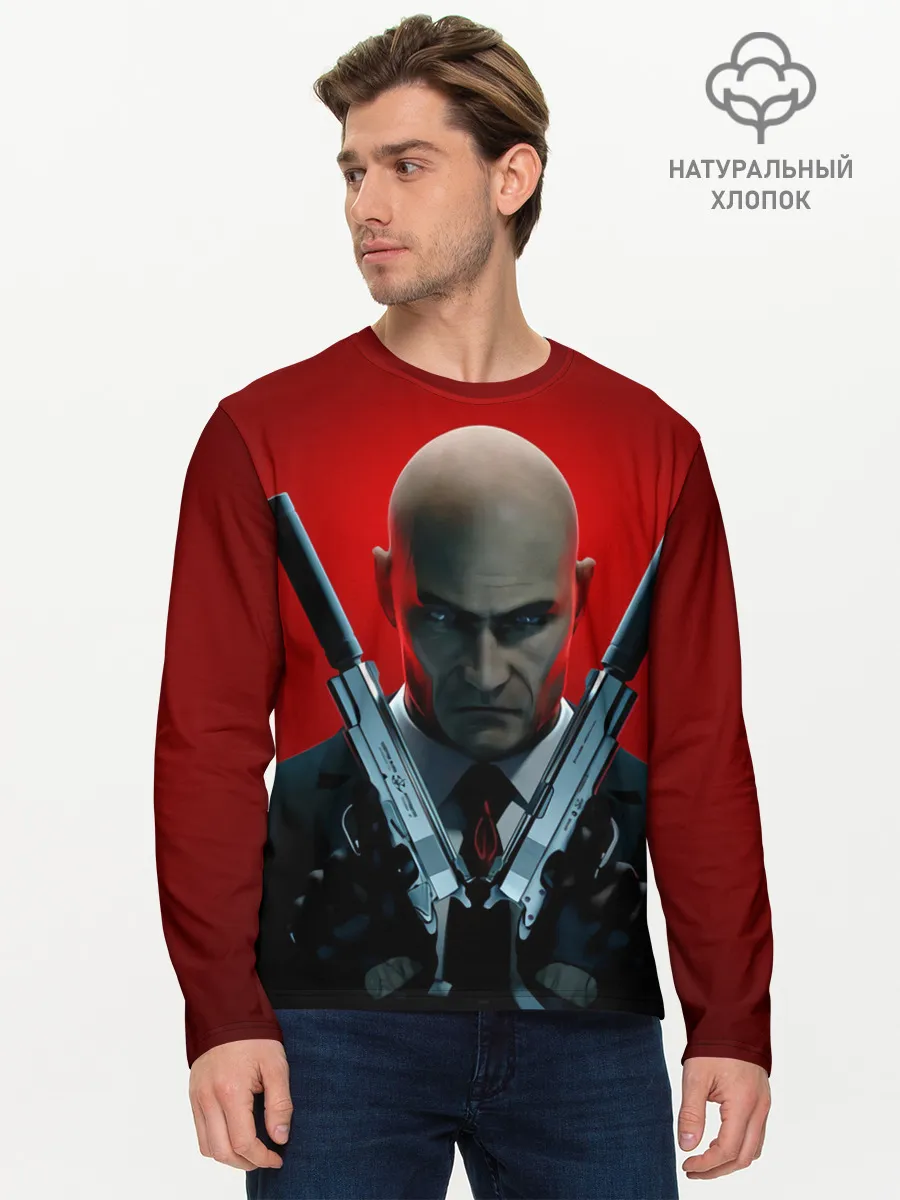 Мужской лонгслив базовый / Agent here