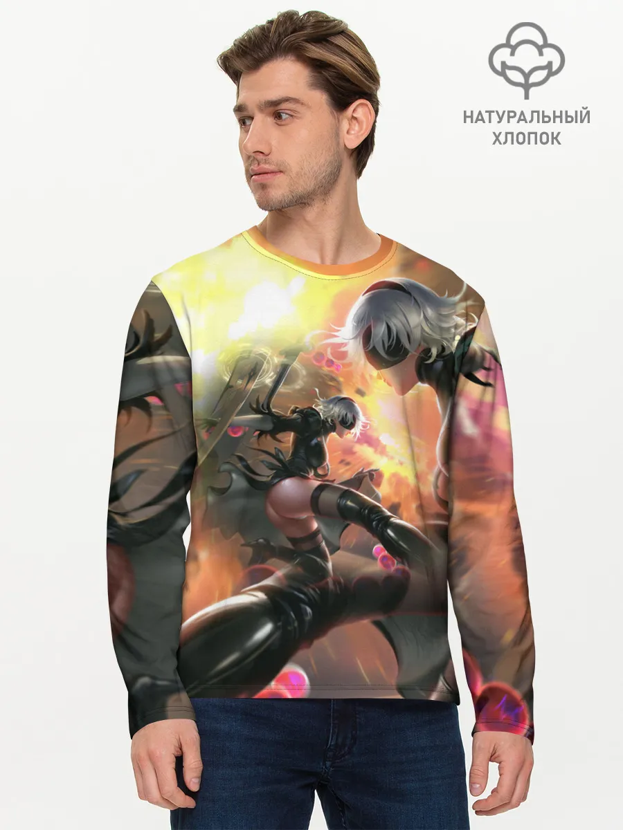 Мужской лонгслив базовый / 2B | Nier Automata