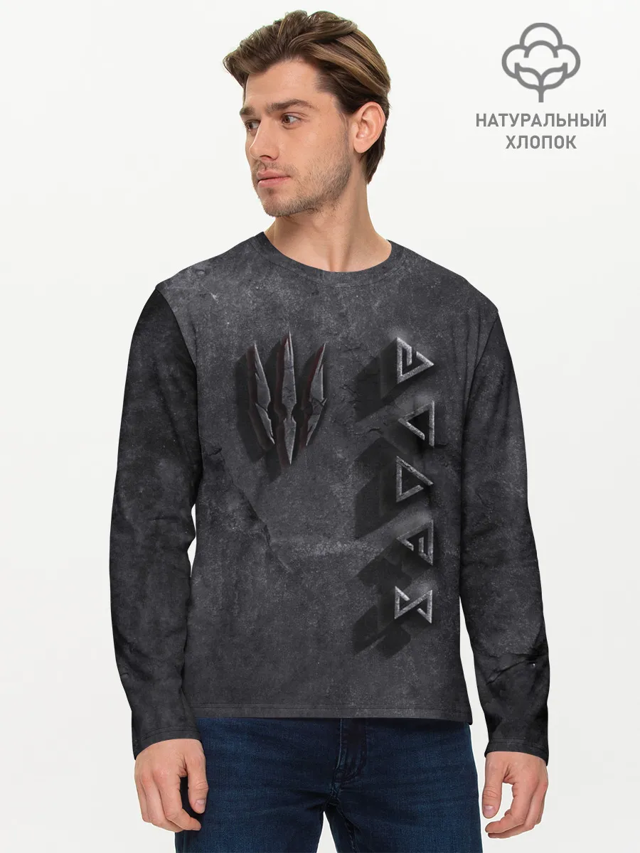 Мужской лонгслив базовый / THE WITCHER КАМЕНЬ