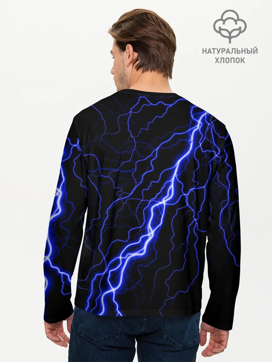 Мужской лонгслив базовый / THE WITCHER МОЛНИЯ BLUE